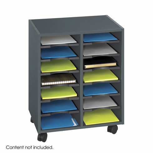 Safco Go Cart 14-Compartment Organizer Cart