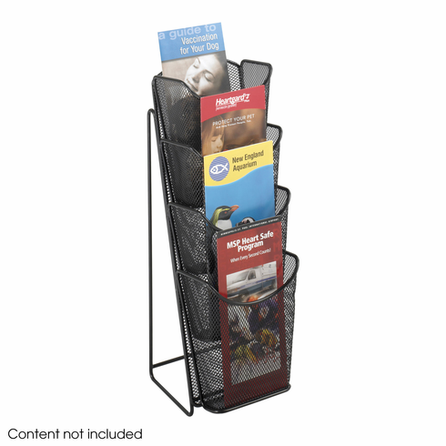 Safco Onyx Mesh 4 Pocket Pamphlet Display