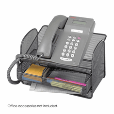 Safco Onyx Mesh Telephone Stand With Drawer