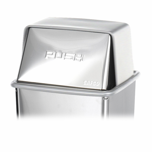 Safco Stainless Steel Push-Top Lid For 21 Galan