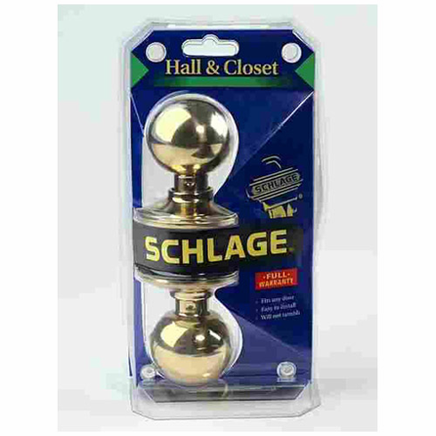 Schlage Locks Brass Orbit Passage Lock (F10vorb605)