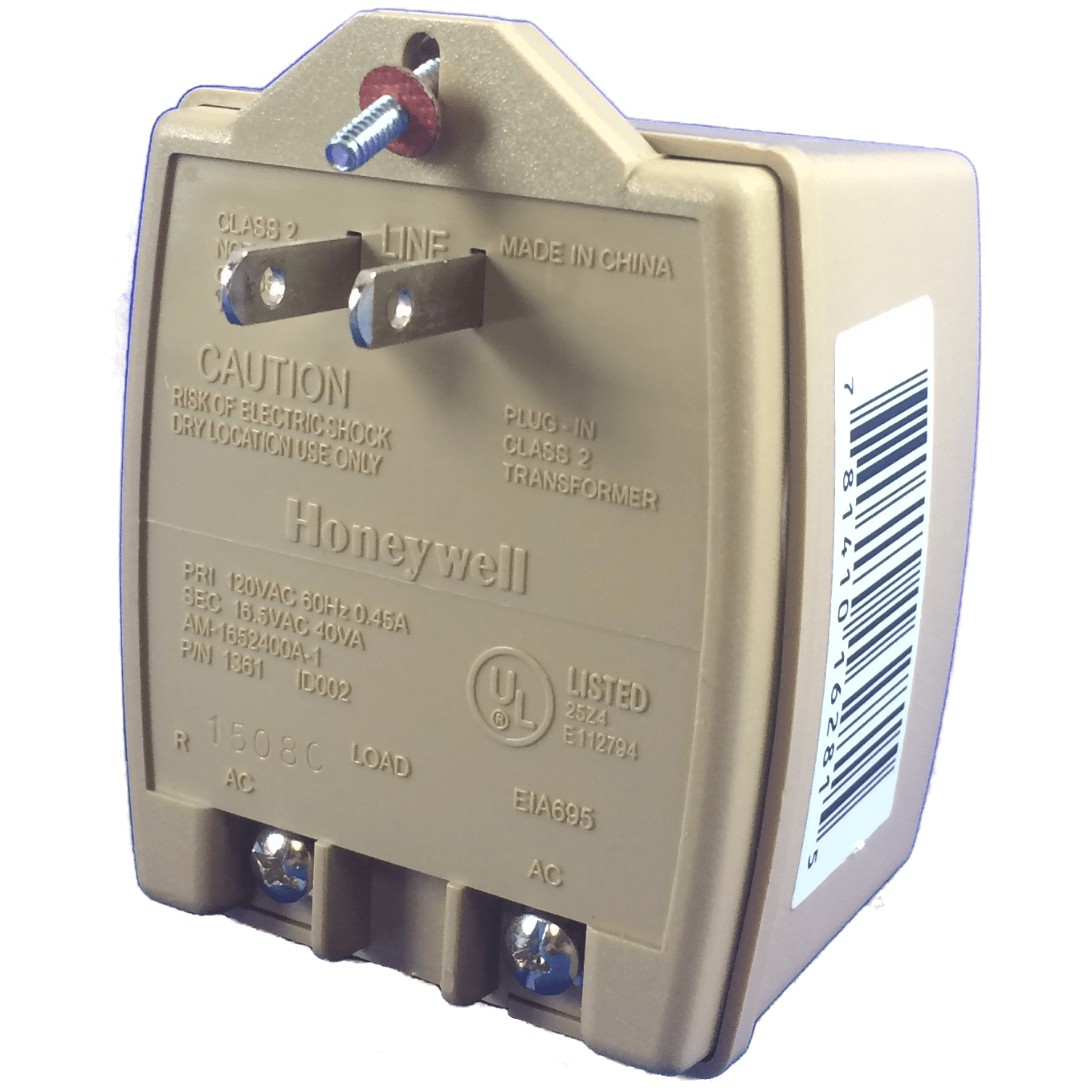 1361GT Honeywell Home PlugIn 16.5VAC 40VA Power Transformer (for