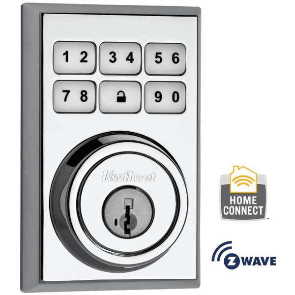 99100013 Kwikset ZWave SmartCode Wireless Contemporary Deadbolt (Polished Chrome)