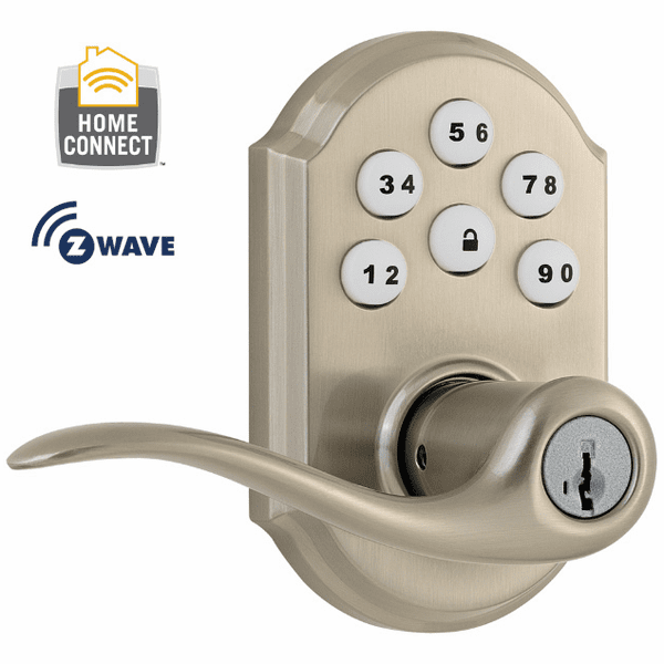 99120-005 - Kwikset Z-Wave SmartCode Wireless Door Lever (Satin Nickel)