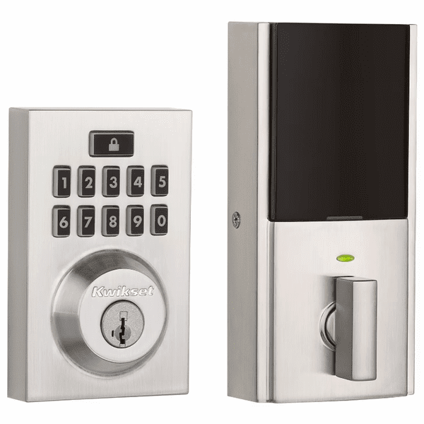 99140-019 - Kwikset SmartCode 914 Modern Contemporary Touchpad Door Deadbolt with Z-Wave Plus 500-Chipset (in Satin Nickel Finish)