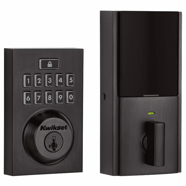 99140-020 - Kwikset SmartCode 914 Modern Contemporary Touchpad Door Deadbolt with Z-Wave Plus 500-Chipset (in Venetian Bronze Finish)