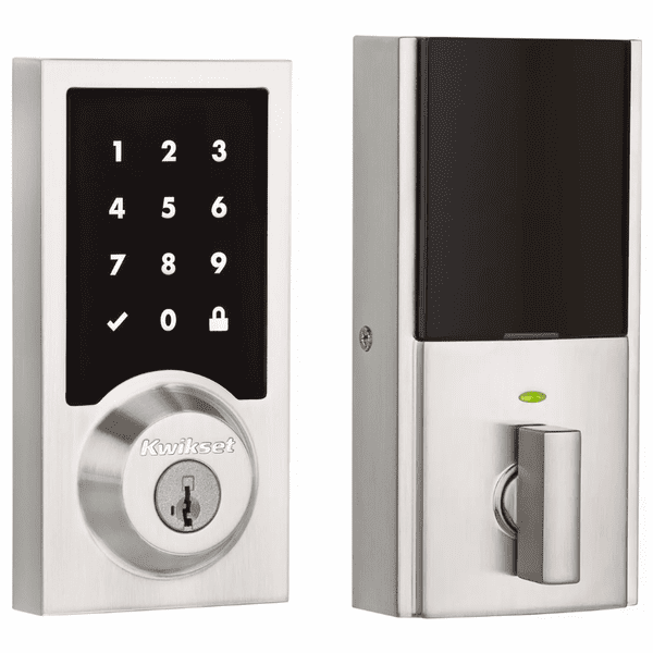 99160-016 - Kwikset SmartCode 916 Modern Contemporary Touchscreen Door Deadbolt with Z-Wave Plus 500-Chipset (in Satin Nickel Finish)