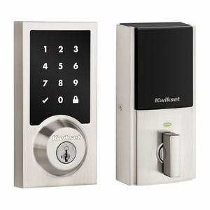 99180-003 - Kwikset Home Connect 918 Contemporary Style Deadbolt Smart Lock with Z-Wave 700 Long Range (in Satin Nickel Finish)