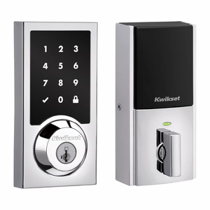 99180-005 - Kwikset Home Connect 918 Contemporary Style Deadbolt Smart Lock with Z-Wave 700 Long Range (in Polished Chrome Finish)