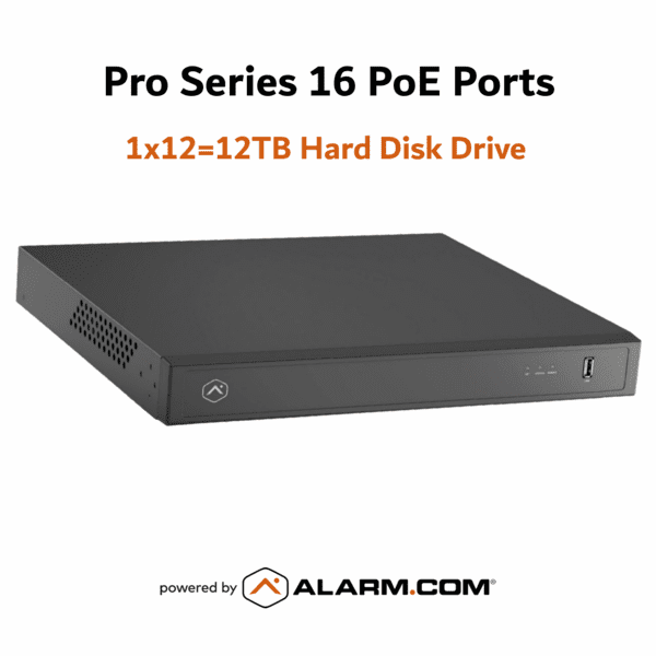 ADC-CSVR2016P-1X12TB - Alarm.com Pro Series 16 Built-In PoE Ports Commercial Business Stream Video Recorder (1x12=12TB Hard Disk Drive)