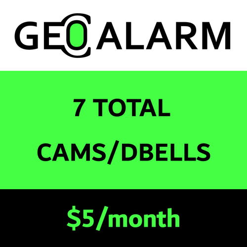 Add-On GeoAlarm 7 Total Security Cameras/Doorbells (Powered by GeoAlarm App)