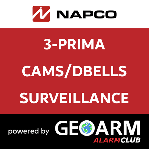 Add-On Napco Prima 3 Total Security Cameras/Doorbells (Powered by Prima App)