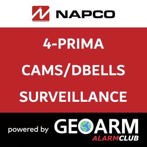Add-On Napco Prima 4 Total Security Cameras/Doorbells (Powered by Prima App)