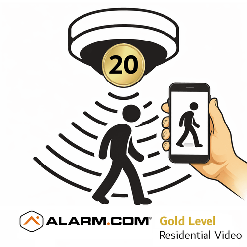 Alarm.com 20 Standalone Gold Home Security Camera Services (Powered by Alarm.com App)