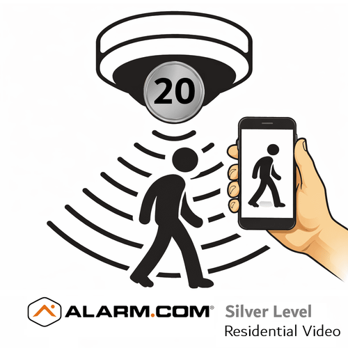 Alarm.com 20 Standalone Silver Home Security Camera Services (Powered by Alarm.com App)