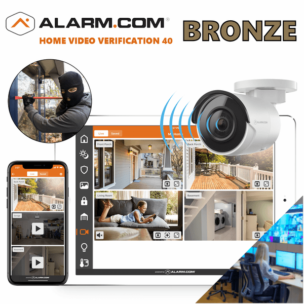 Alarm.com Bronze Pro 40 Visual Video Verification Residential Home Monitoring Services
