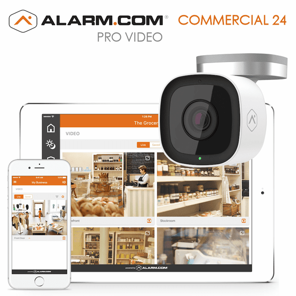 Alarm.com 24 Standalone Business Security Camera Services (Powered by Alarm.com App)
