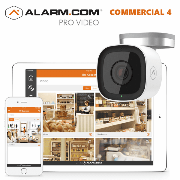 Alarm.com 4 Standalone Business Security Camera Services (Powered by Alarm.com App)