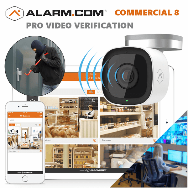 Alarm.com Gold Pro 8 Visual Video Verification Commercial Business Monitoring Services