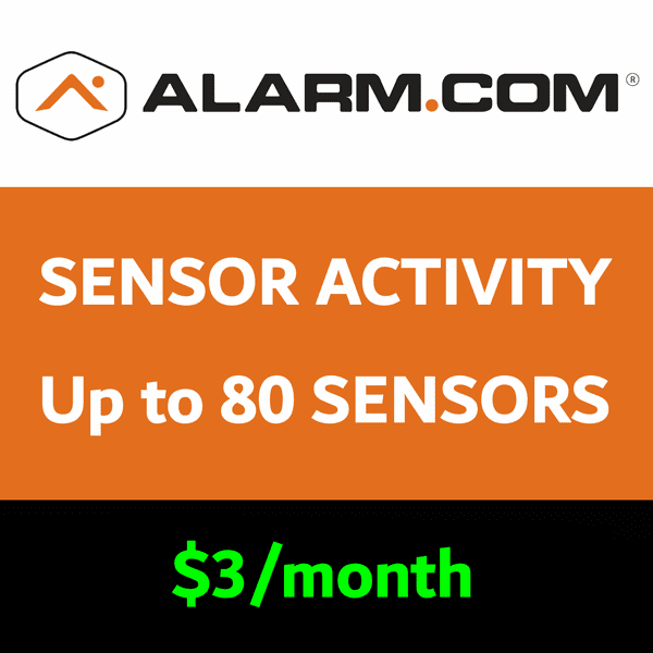 Alarm.com Sensor Activity When System is Disarmed (Up to 80 Sensors)