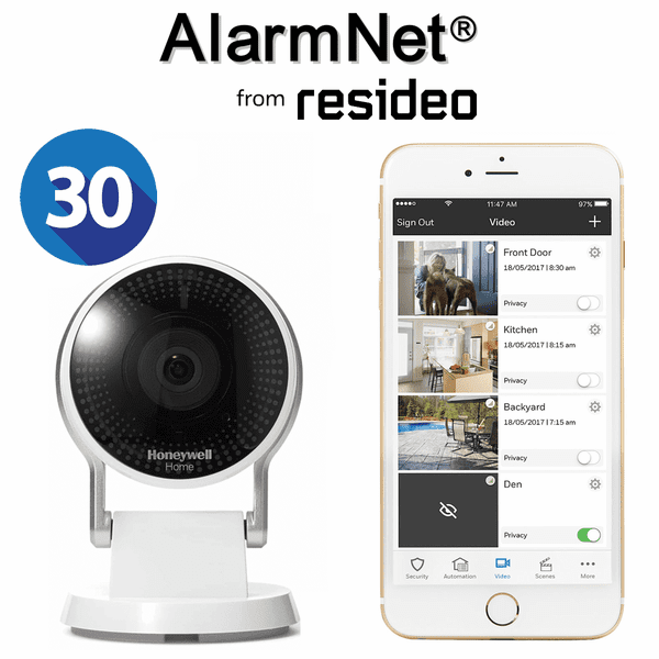 AlarmNet 8 Standalone Home Security Camera Services with 30-Days Storage (Powered by Total Connect 2.0 App)