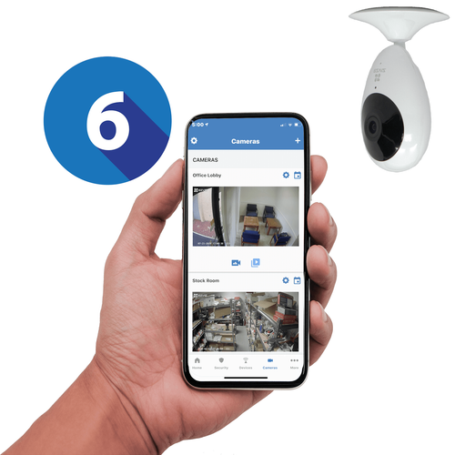 Alula Commercial Business Video 6 Cameras Surveillance Services (Powered by Alula App)