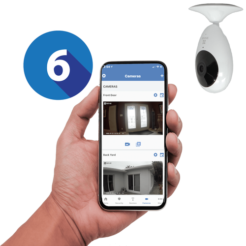 Alula Residential Home Video 6 Cameras Surveillance Services (Powered by Alula App)