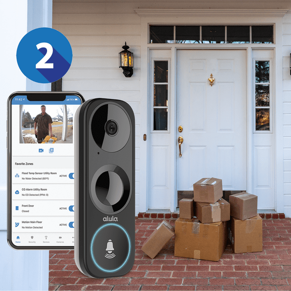 Alula Standalone 2-Video Doorbells Monitoring Services (Powered by Alula App)
