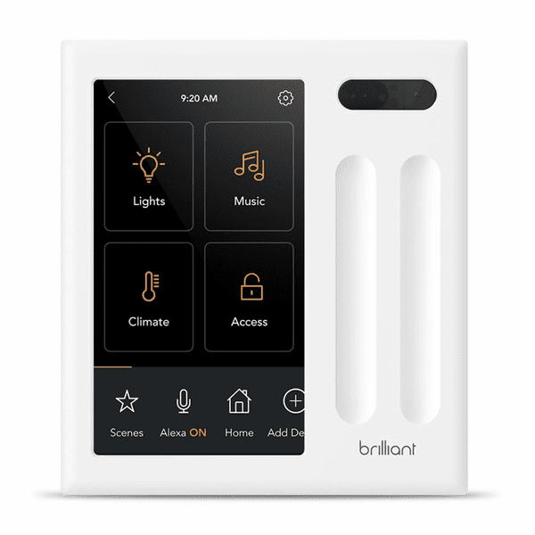 BHA120USWH2 - Brilliant Smart Home Voice Control Hub 2-Switch Panel (Resideo-Compatible)