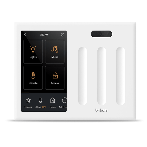 BHA120USWH3 - Brilliant Smart Home Voice Control Hub 3-Switch Panel (Resideo-Compatible)