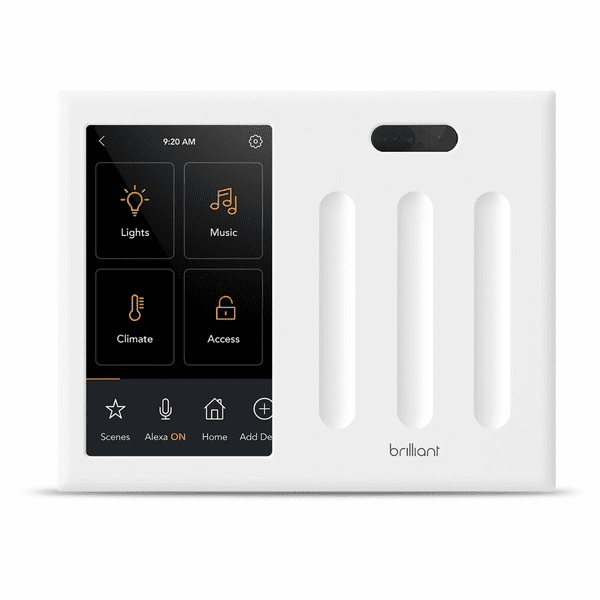 BHA120USWH3 - Brilliant Smart Home Voice Control Hub 3-Switch Panel (Resideo-Compatible)