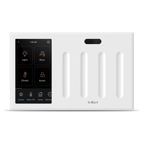 BHA120USWH4 - Brilliant Smart Home Voice Control Hub 4-Switch Panel (Resideo-Compatible)