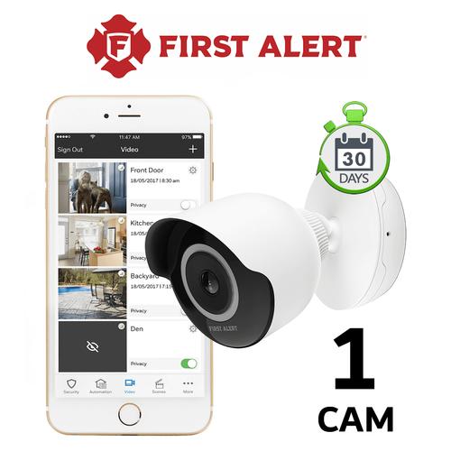 First Alert 1 Standalone Home Security Camera Services with 30-Days Storage (Powered by Total Connect 2.0 App)