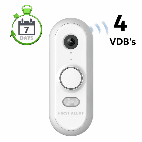 First Alert 4 Standalone Video Doorbell Services with 7-Days Storage (Powered by Total Connect 2.0 App)