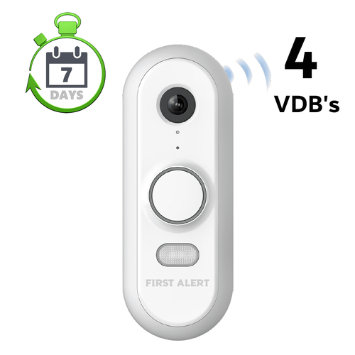 First Alert Residential Home 4-Camera Video Surveillance Services with 7-Days Storage (Powered by Total Connect 2.0 App)