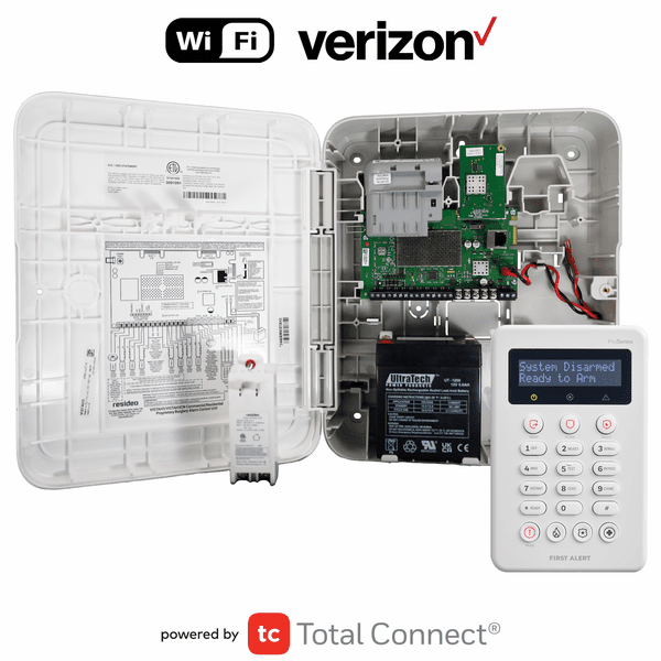 First Alert VISTA H3 Dual-Path WiFi/Cellular Verizon LTE Hybrid Security System with Hardwired Portrait Keypad (Powered by AlarmNet)