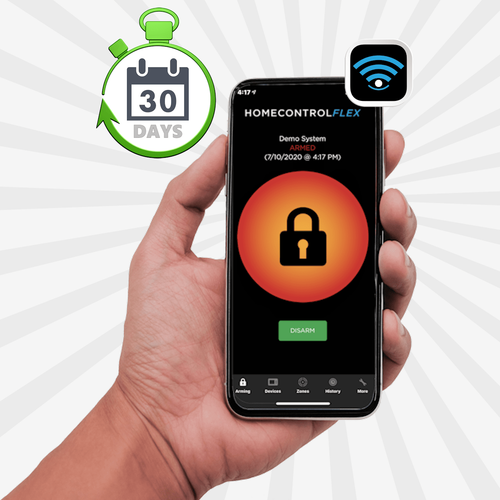 GE Interlogix DIY Cellular Silver Interactive Home Alarm Monitoring Services and Monthly Supervision Test (Powered by Telguard HomeControl Flex App)
