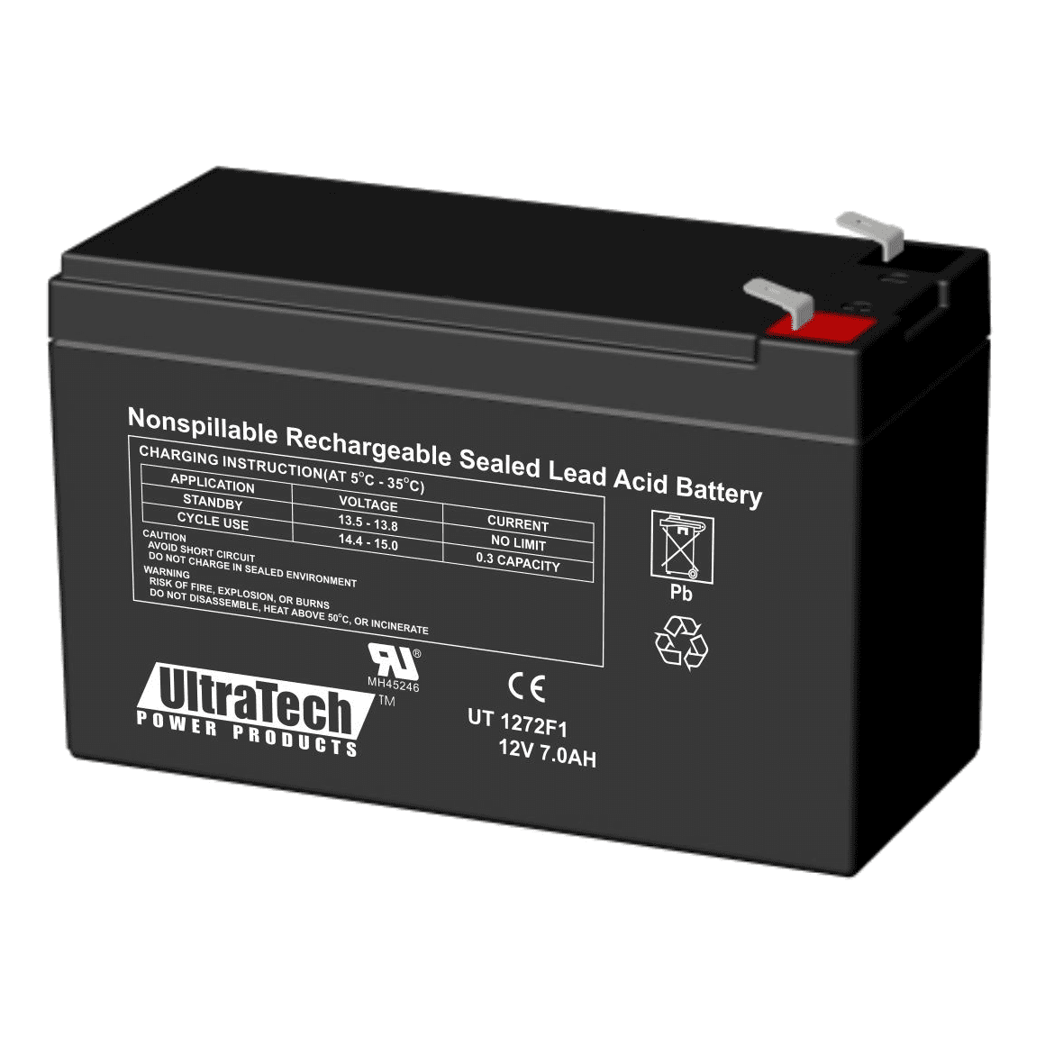 IM1272F1 UltraTech Sealed Lead Acid Alarm Battery (12Volt, 7.0 Ah)