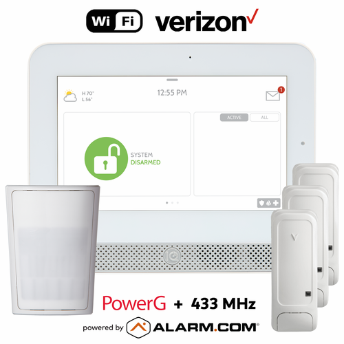 IQH5017-433KIT - IQ5 Hub Dual-Path Wi-Fi/Cellular Verizon LTE Wireless PowerG and 433 MHz Security System (Powered by Alarm.com)