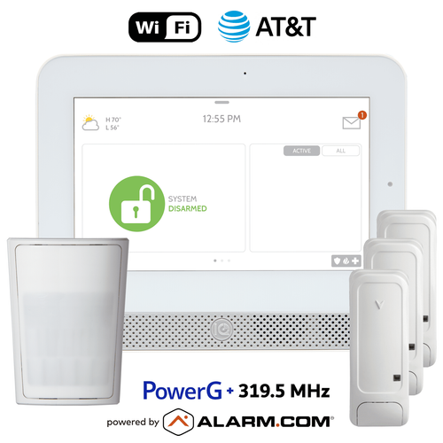 IQH5018-319KIT - IQ5 Hub Dual-Path Wi-Fi/Cellular AT&T LTE Wireless PowerG and S-Line 319.5 MHz Security System (Powered by Alarm.com)