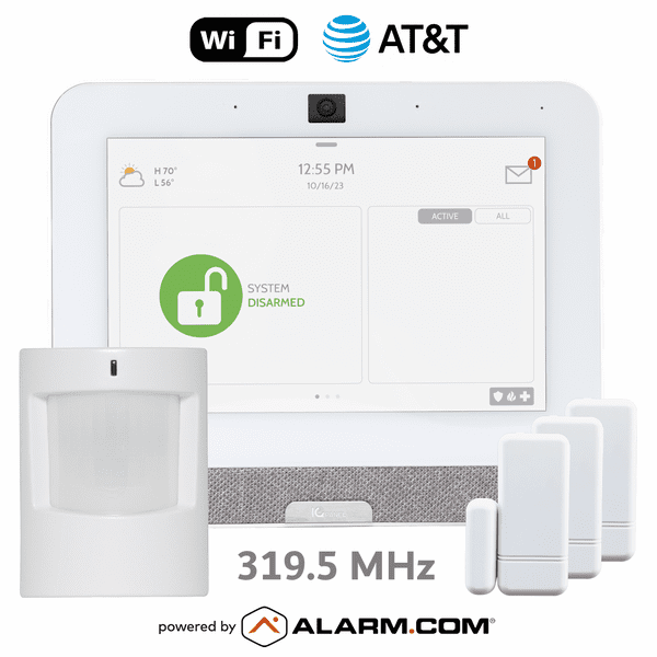 IQP4004-319KIT - Qolsys IQ Panel 4 Dual-Path WiFi/Cellular AT&T LTE Wireless S-Line/319.5 MHz Security System (Powered by Alarm.com)