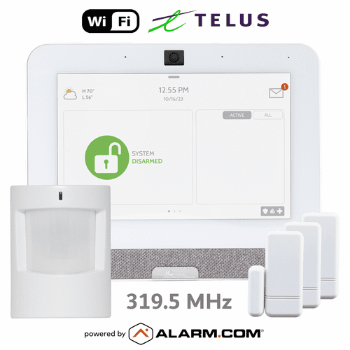 IQP4007-319KIT - Qolsys IQ Panel 4 Dual-Path WiFi/Cellular TELUS LTE Canada Wireless S-Line/319.5 MHz Security System (Powered by Alarm.com)