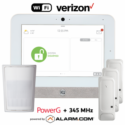 IQP5017-345KIT - IQ Panel 5 Dual-Path Wi-Fi/Cellular Verizon LTE Wireless PowerG and 345 MHz Security System (Powered by Alarm.com)