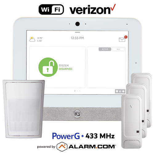 IQP5017-433KIT - IQ Panel 5 Dual-Path Wi-Fi/Cellular Verizon LTE Wireless PowerG and 433 MHz Security System (Powered by Alarm.com)