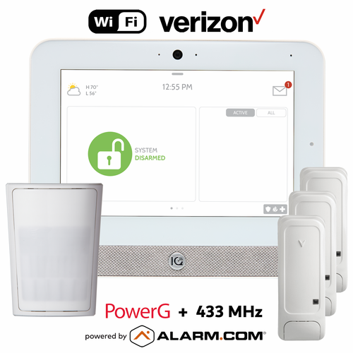 IQP5017-433KIT - IQ Panel 5 Dual-Path Wi-Fi/Cellular Verizon LTE Wireless PowerG and 433 MHz Security System (Powered by Alarm.com)