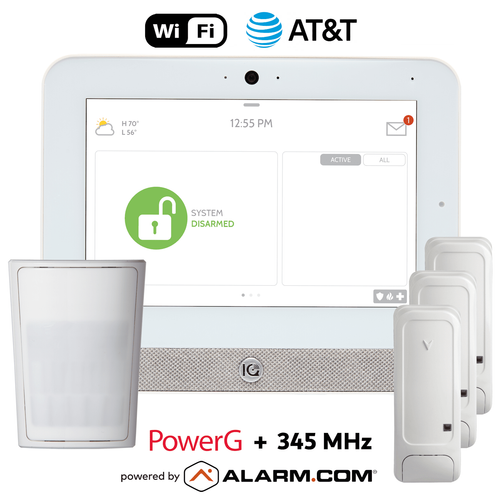 IQP5018-345KIT - IQ Panel 5 Dual-Path Wi-Fi/Cellular AT&T LTE Wireless PowerG and 345 MHz Security System (Powered by Alarm.com)