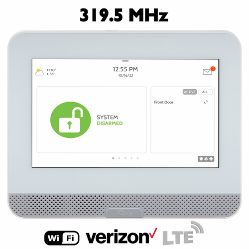 IQPH051 - Qolsys IQ4 Wireless Home Hub for Legacy 319.5 MHz Sensors (Built-In Alarm.com Dual-Path Wi-Fi/Cellular Verizon LTE Communicator)