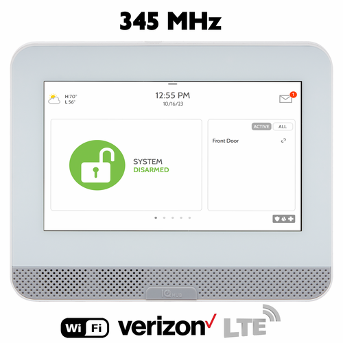 IQPH052 - Qolsys IQ4 Wireless Home Hub for Legacy 345 MHz Sensors (Built-In Alarm.com Dual-Path Wi-Fi/Cellular Verizon LTE Communicator)