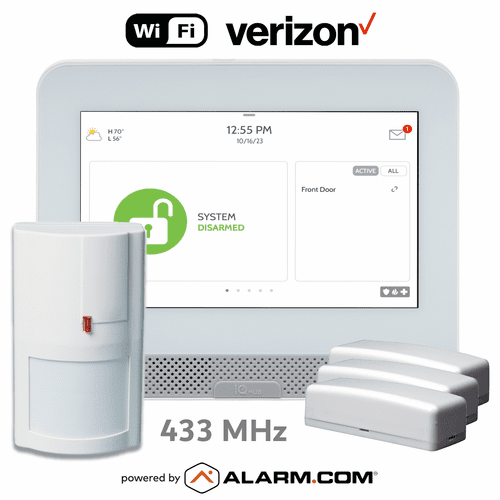 IQPH053-433KIT - Qolsys IQ4 Hub Dual-Path WiFi/Cellular Verizon LTE Wireless 433 MHz Security System (Powered by Alarm.com)