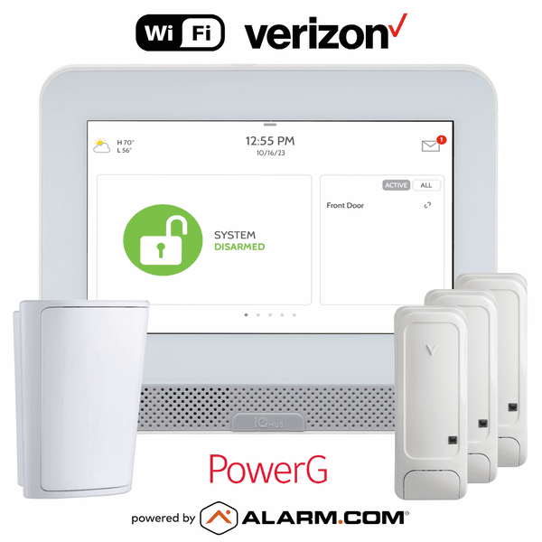 IQPH054-PGKIT - Qolsys IQ4 Hub Dual-Path WiFi/Cellular Verizon LTE Wireless PowerG Security System (Powered by Alarm.com)